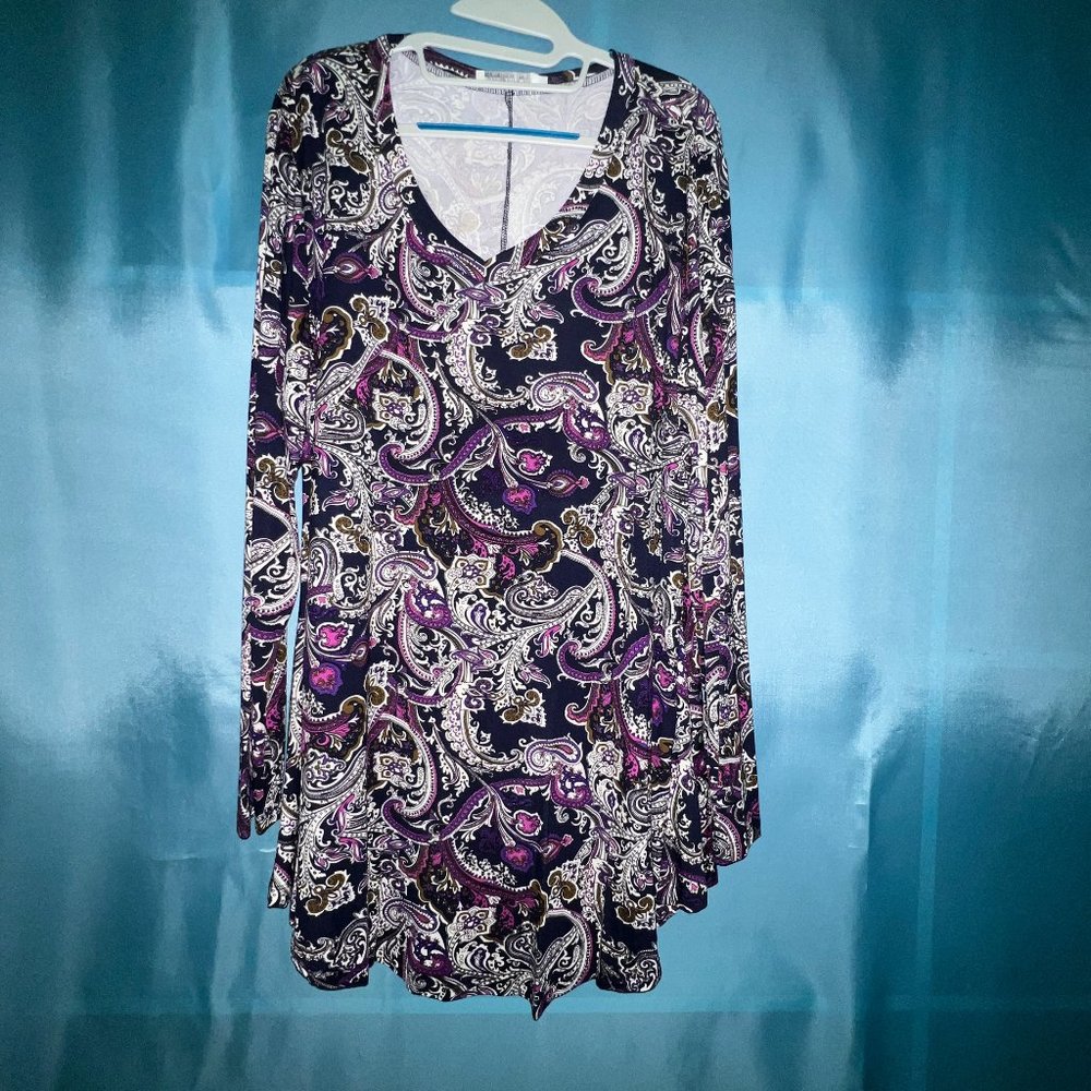 Paisley Stretch Top 2X